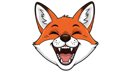 Isolated Cartoon Fox Head