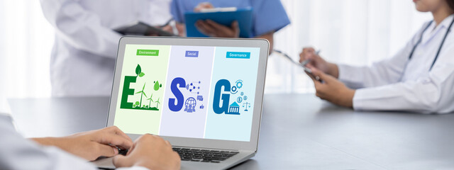 ESG environmental social governance policy for brisk business to set a standard to achieve high ESG...