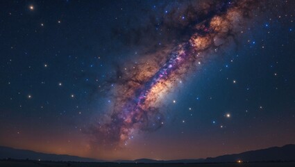 Fototapeta premium A clear night sky with the Milky Way galaxy and countless stars visible.