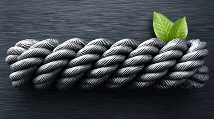 Layered lattice of reflective steel cables arranged in diagonal tension patterns over a dark brushed background