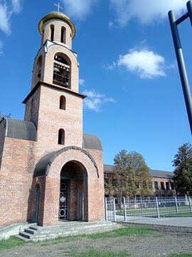 church and bell tower, Beslan School, city monument to victims of terrorism, North Ossetia, Russia