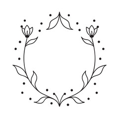 minimalist buds and dots silhouette drawing with simple style