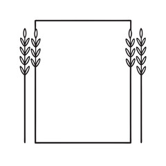 lavender corner rectangle frame silhouette sketch with flowers