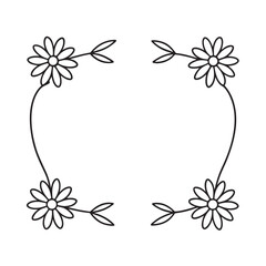 horizontal flower border frame silhouette sketch with style
