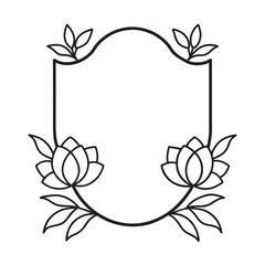 bottom heavy floral frame silhouette sketch with bold design