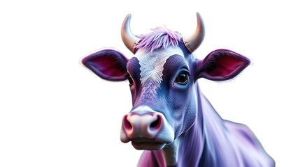 Purple cow icon cute fun colorful for illustration