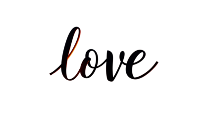 Love word art calligraphy handwritten beautiful letter work