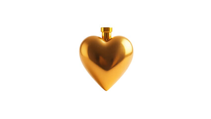 Golden heart isolated on white