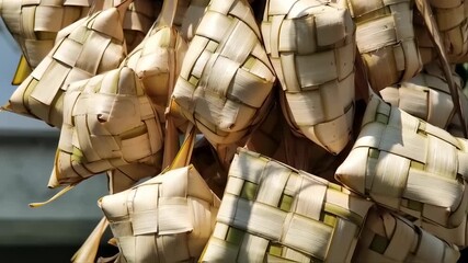 Woven palm leaf containers