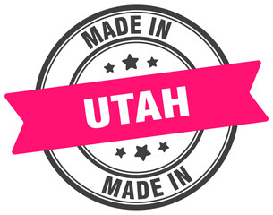 Made in Utah round sign. Made in Utah stamp.