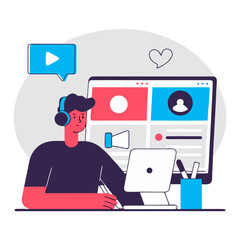 Social Media Creator Flat Illustration
