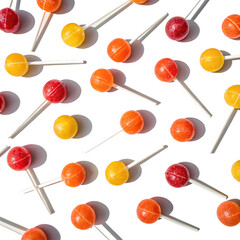 Vibrant Lollipop Pattern Sweet Treats Background Isolated On Transparent Background
