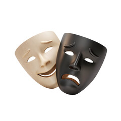 Comedy Tragedy Masks isolated on a transparent background