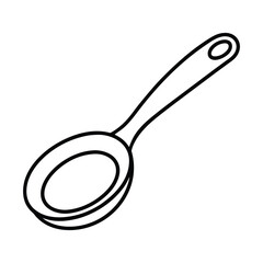 line art of a spoon vector on white background