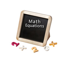 Chalkboard Math Symbols isolated on a transparent background