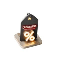 Discount Percentage Tag isolated on a transparent background