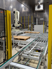 Industrial Robotic Equipment in a Modern Automated Manufacturing Facility