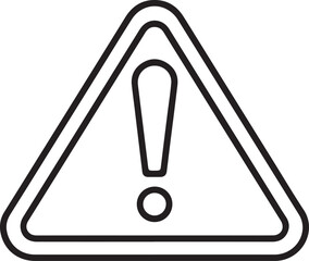 Black and white outline of a warning triangle with an exclamation mark inside