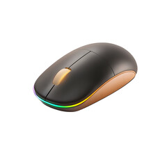 Ergonomic computer mouse with rgb lighting isolated on a transparent background