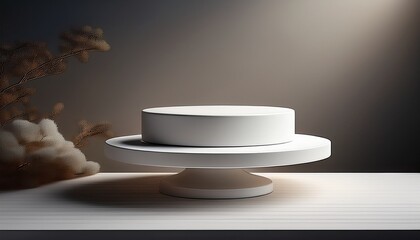 sophisticated presentation a sleek and minimalist white cake stand for displaying culinary masterpieces or artistic creations