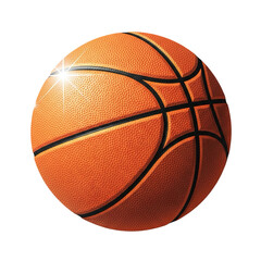 Fototapeta premium detailed basketball icon with texture and highlight, clean white canvas