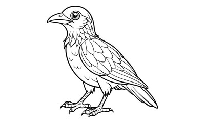Crow t shirt design silhouette and vector line art Dark Crow Graphic for Casual, Gothic, and Urban Wear