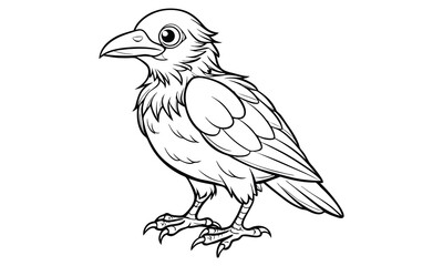 Crow t shirt design silhouette and vector line art Dark Crow Graphic for Casual, Gothic, and Urban Wear