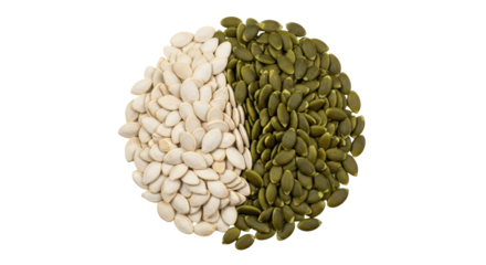 Isolated Yin Yang of Pumpkin Seeds
