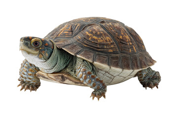 Naklejka premium Turtle crawling on land nature habitat wildlife view