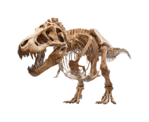 Dinosaur skeleton exhibit natural history museum educational display front view