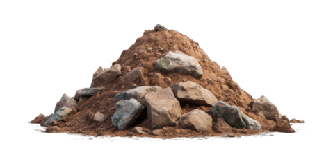 Excavation process dirt pile construction site view natural