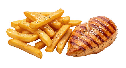 Isolated Chicken and Fries
