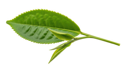 Isolated green tea leaf