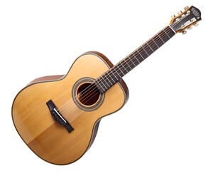 Acoustic guitar isolated on transparent background