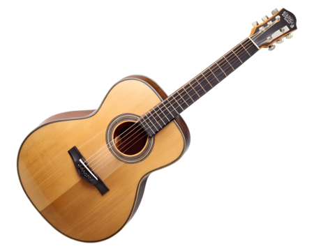 Acoustic guitar isolated on transparent background