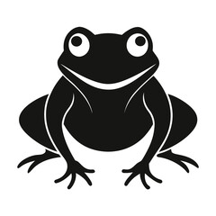 Simple frog silhouette icon on a clean white background