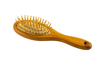 wooden comb isolated on white