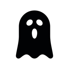 Vector art of silhouette of a ghost isolated on white background, a spooky symbol.