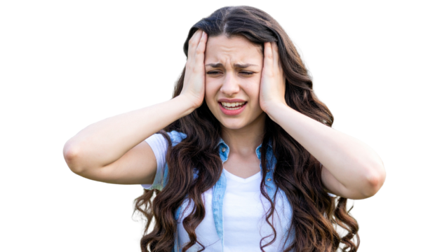 woman with headache