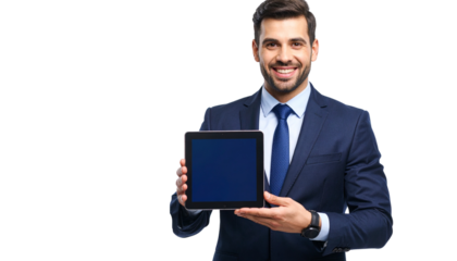 businessman with tablet