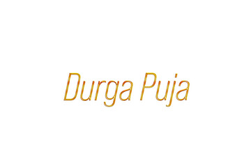 Golden Durga Puja Title PNG with Transparent Background