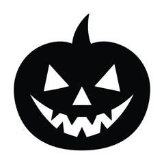 Black halloween jack o lantern silhouette with spooky face