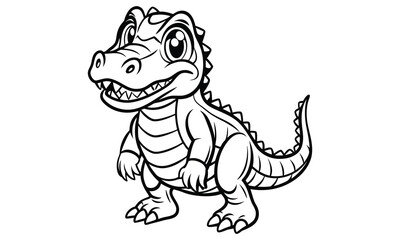 Obraz premium Crocodile t shirt design silhouette and vector line art Wildlife Crocodile Graphic for Casual and Trendy Apparel