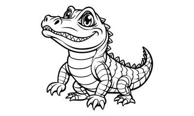 Fototapeta premium Crocodile t shirt design silhouette and vector line art Wildlife Crocodile Graphic for Casual and Trendy Apparel