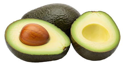 Isolated Avocado with Half