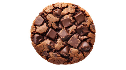 
A chocolate cookie with chocolate chips on top
