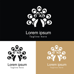 Elegant Peacock Logo Design in Multiple Color Variations for Branding and Identity purposes providing a visually appealing icon