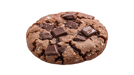 
A chocolate cookie with chocolate chips on top
