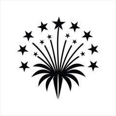 Silhouette Fireworks Burst for Holiday Vector