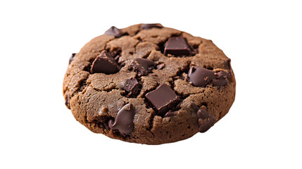 A chocolate chip cookie with chocolate chips on top